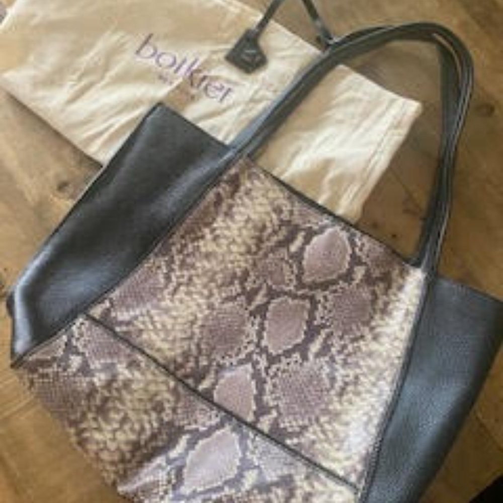 Snake Skin/Leather Tote Bag